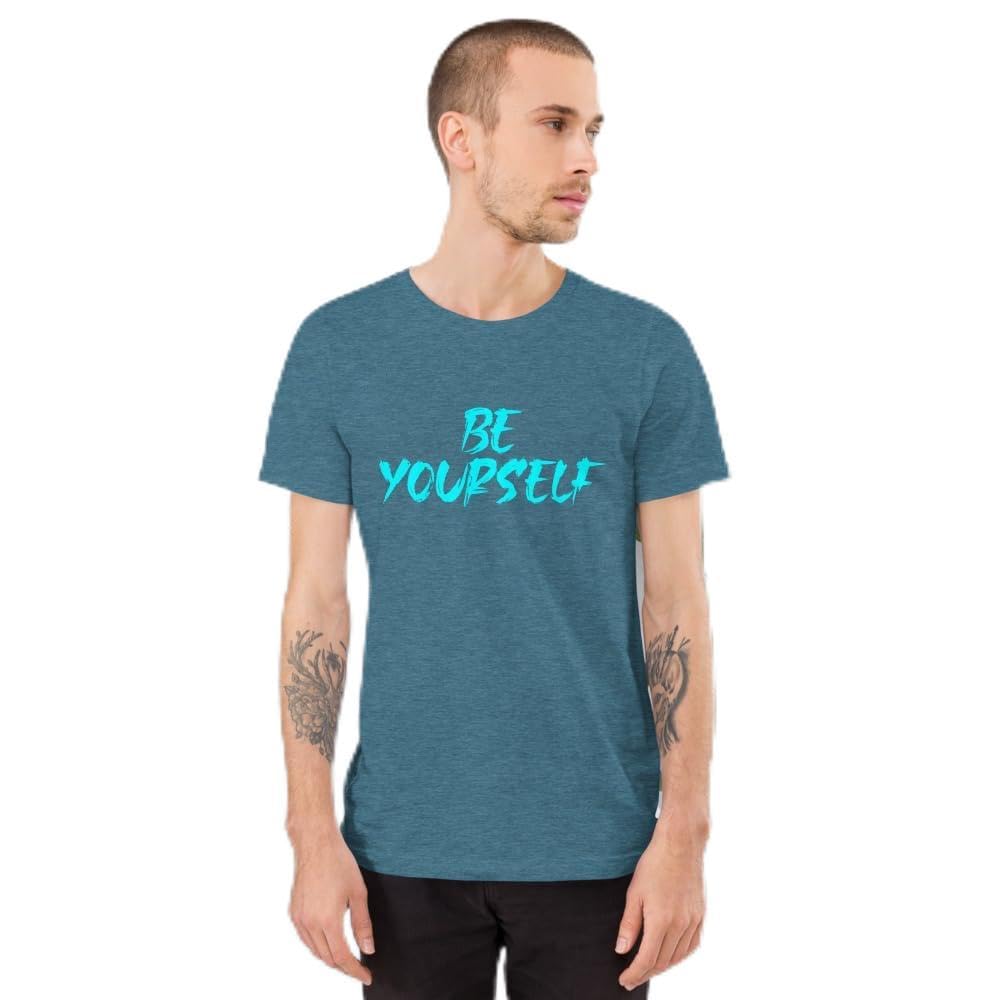 Byte the Bit Unisex Be Yourself Graphic Crewneck T-Shirt Novelty Short Sleeve Men Women Adult Casual Trendy