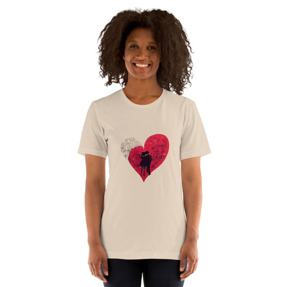 Byte the Bit Unisex Valentine Love Heart Couple Graphic Crewneck T-Shirt Novelty Short Sleeve Men Women Adult Casual