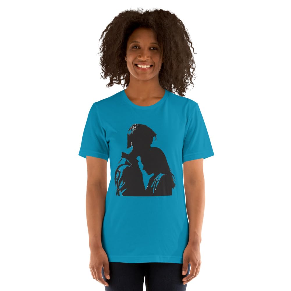 Byte the Bit Unisex Valentine Man Woman Kiss Love Intimate Graphic Crewneck T-Shirt Short Sleeve Men Women Adult Casual