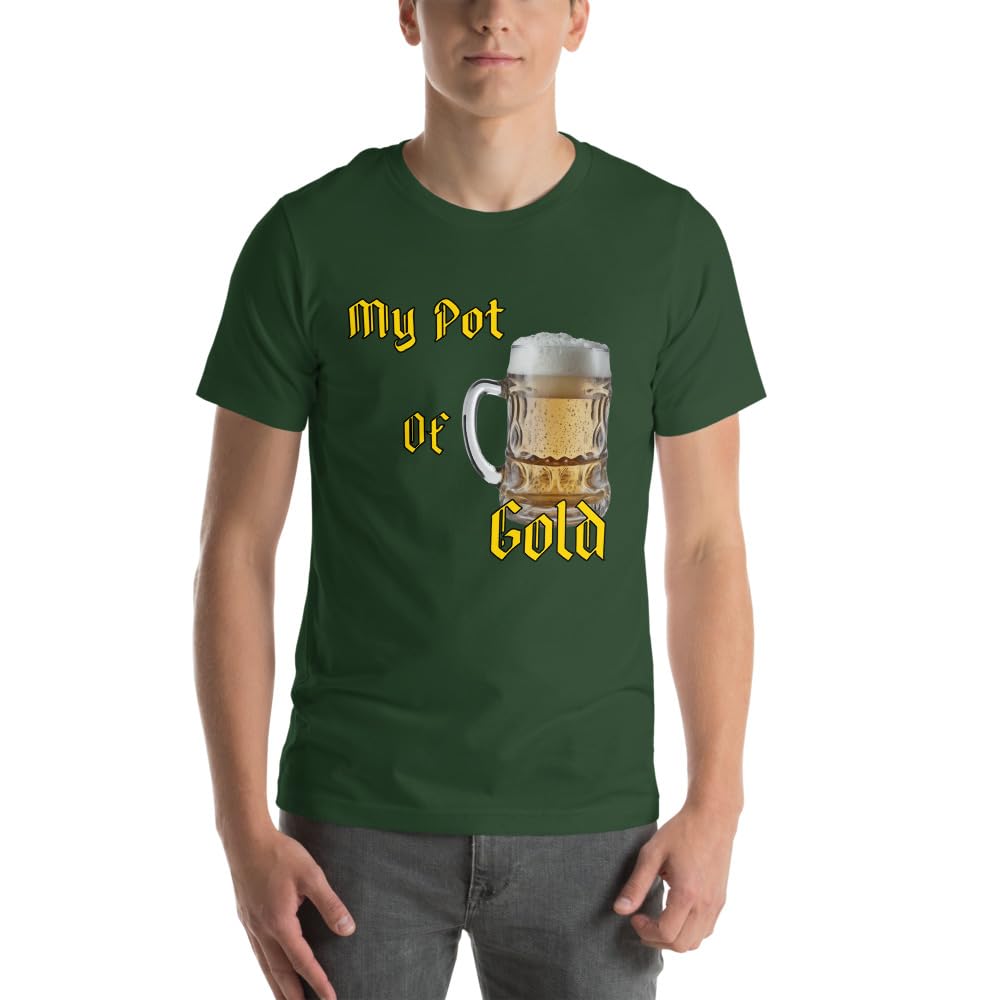 Byte the Bit Unisex St Patrick Pot of Gold Beer Stein Graphic Crewneck T-Shirt Short Sleeve Men Women Adult Casual