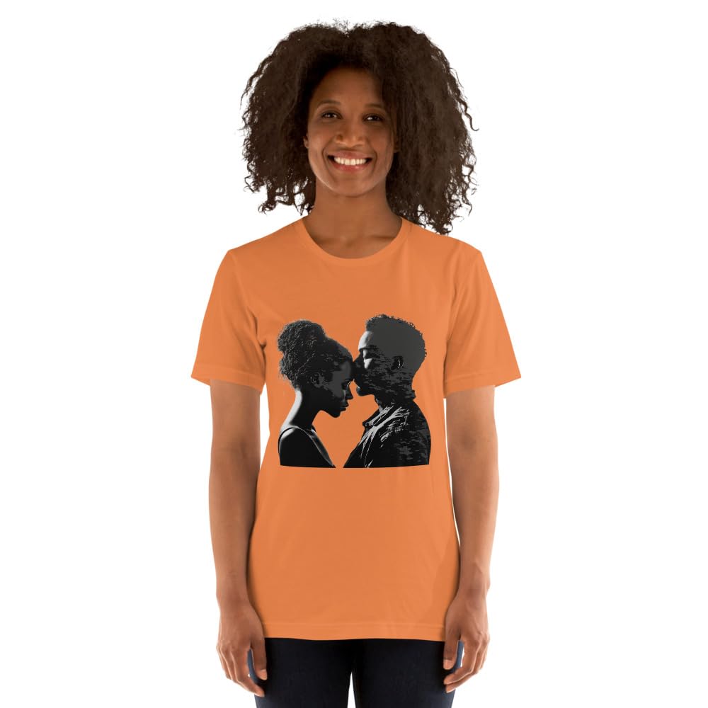 Byte the Bit Unisex Valentine Black Man Woman Kiss Love Intimate Graphic Crewneck T-Shirt Short Sleeve Men Women Adult Casual