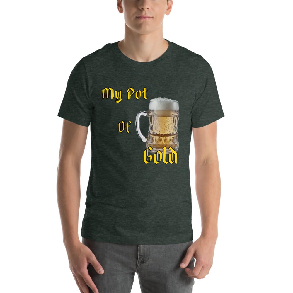 Byte the Bit Unisex St Patrick Pot of Gold Beer Stein Graphic Crewneck T-Shirt Short Sleeve Men Women Adult Casual