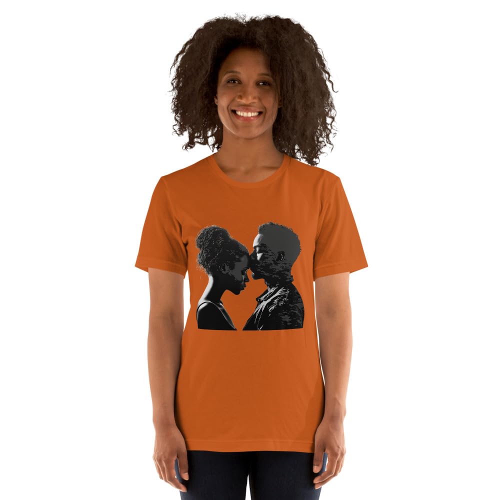 Byte the Bit Unisex Valentine Black Man Woman Kiss Love Intimate Graphic Crewneck T-Shirt Short Sleeve Men Women Adult Casual