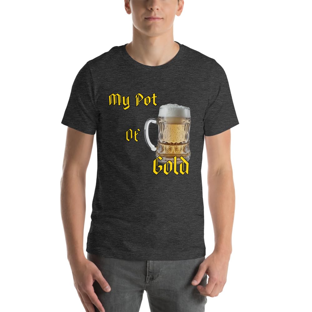 Byte the Bit Unisex St Patrick Pot of Gold Beer Stein Graphic Crewneck T-Shirt Short Sleeve Men Women Adult Casual