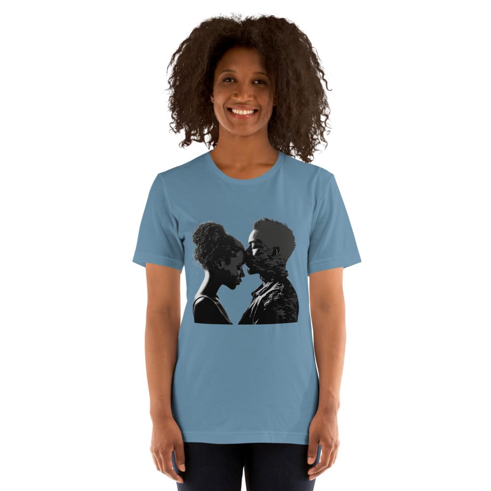 Byte the Bit Unisex Valentine Black Man Woman Kiss Love Intimate Graphic Crewneck T-Shirt Short Sleeve Men Women Adult Casual