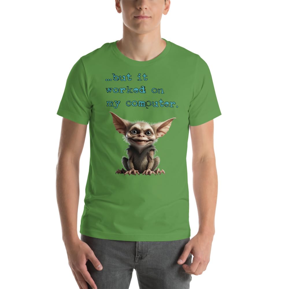 Byte the Bit Unisex Computer Gremlin But it Worked on My Computer Graphic Crewneck T-Shirt Short Sleeve Adult Casual