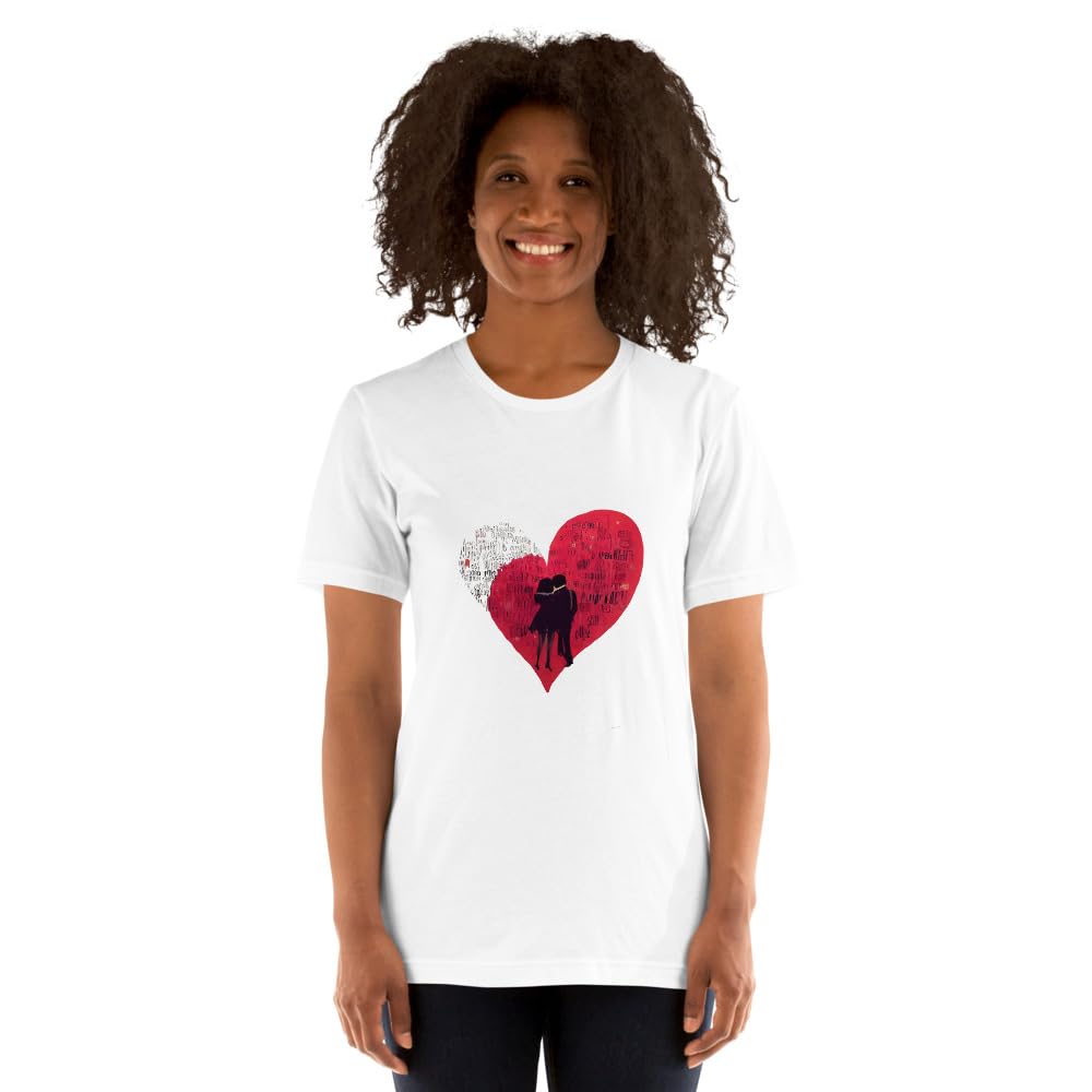 Byte the Bit Unisex Valentine Love Heart Couple Graphic Crewneck T-Shirt Novelty Short Sleeve Men Women Adult Casual