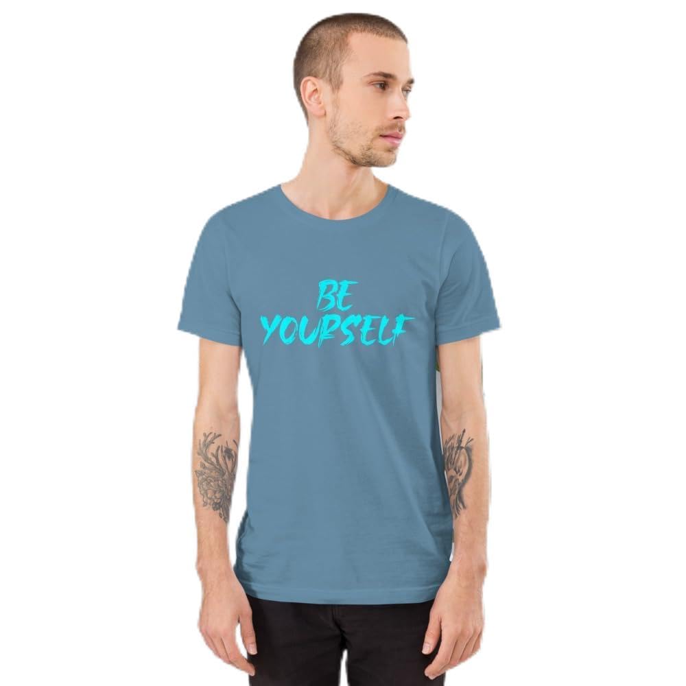 Byte the Bit Unisex Be Yourself Graphic Crewneck T-Shirt Novelty Short Sleeve Men Women Adult Casual Trendy