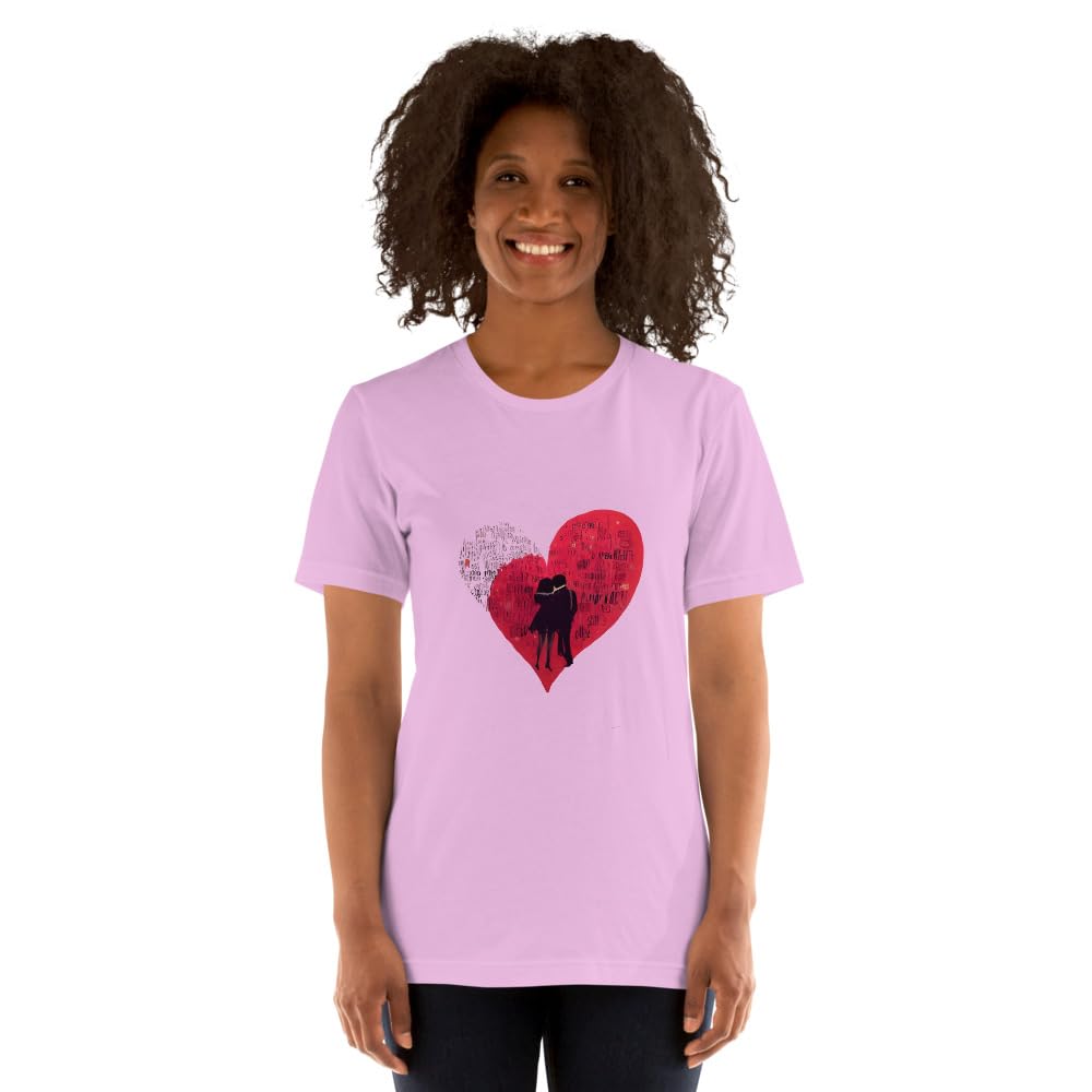 Byte the Bit Unisex Valentine Love Heart Couple Graphic Crewneck T-Shirt Novelty Short Sleeve Men Women Adult Casual
