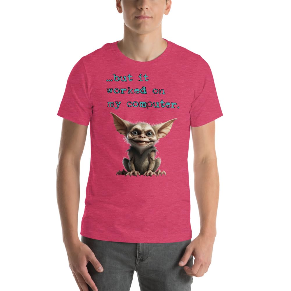Byte the Bit Unisex Computer Gremlin But it Worked on My Computer Graphic Crewneck T-Shirt Short Sleeve Adult Casual