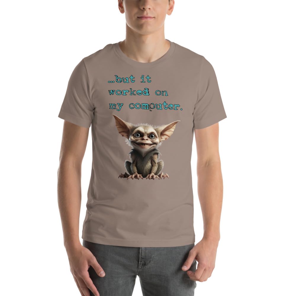 Byte the Bit Unisex Computer Gremlin But it Worked on My Computer Graphic Crewneck T-Shirt Short Sleeve Adult Casual