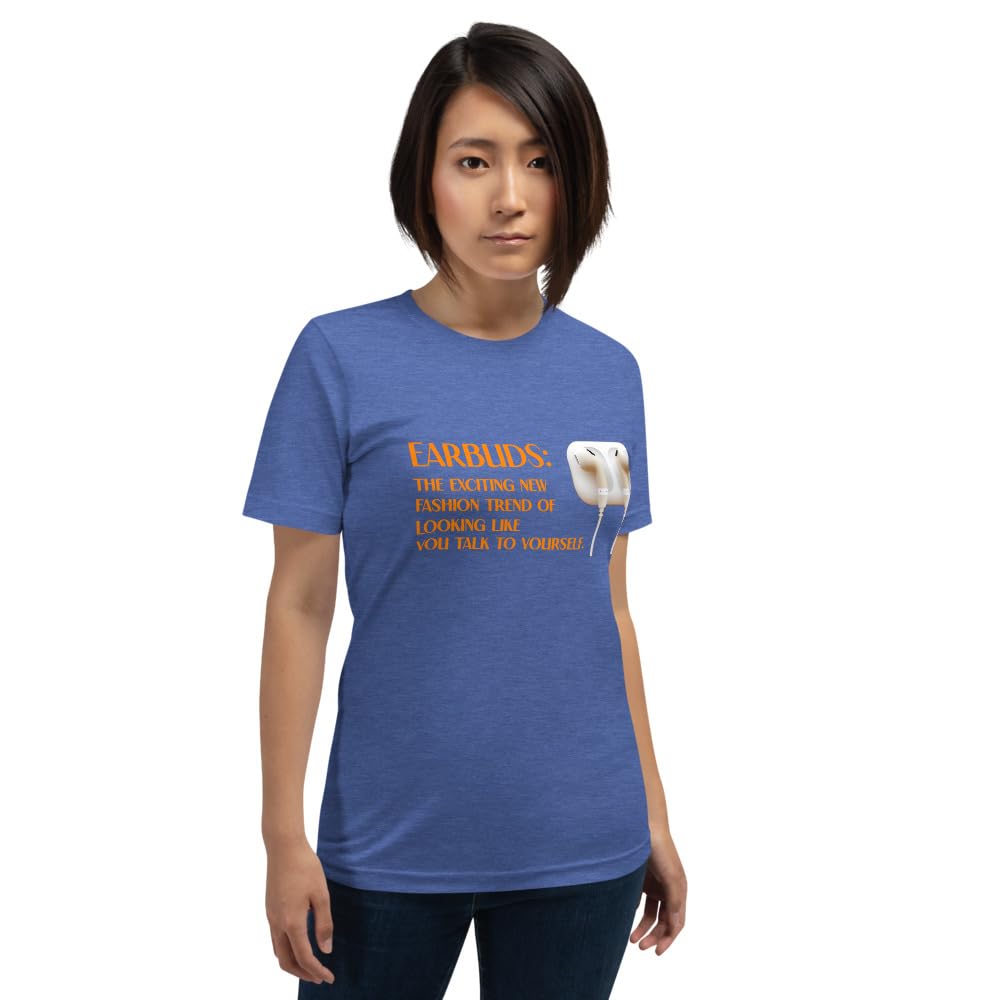 Byte the Bit Unisex Earbuds Talking to Yourself Graphic T-Shirt Crewneck Funny Short Sleeve Novelty Men Women Adult Casual