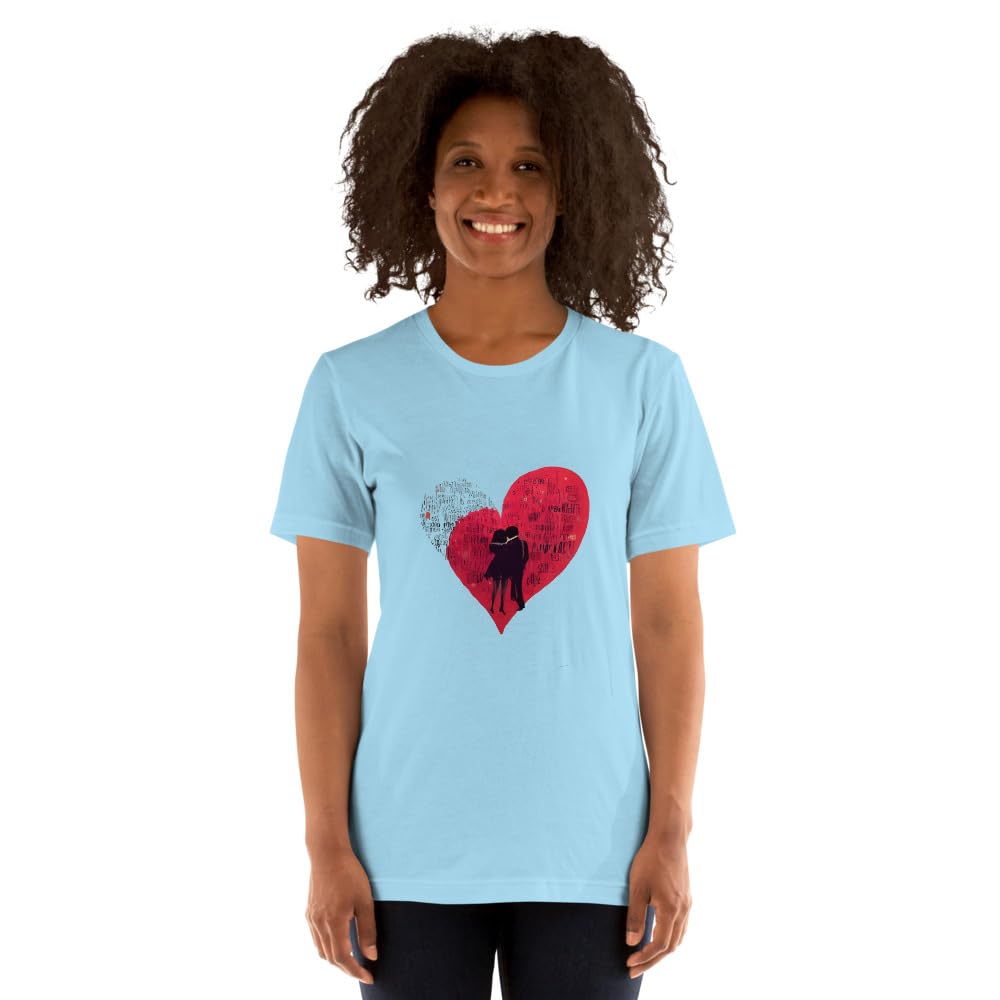 Byte the Bit Unisex Valentine Love Heart Couple Graphic Crewneck T-Shirt Novelty Short Sleeve Men Women Adult Casual