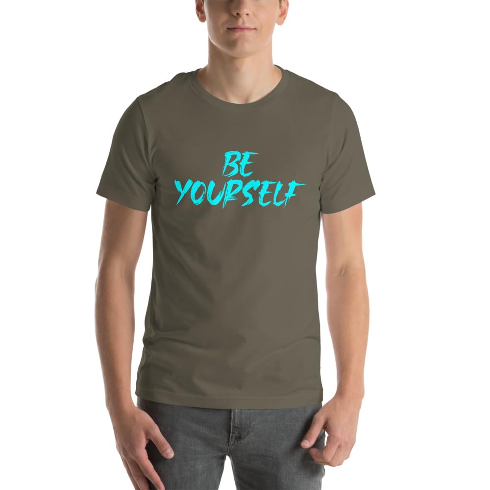 Byte the Bit Unisex Be Yourself Graphic Crewneck T-Shirt Novelty Short Sleeve Men Women Adult Casual Trendy