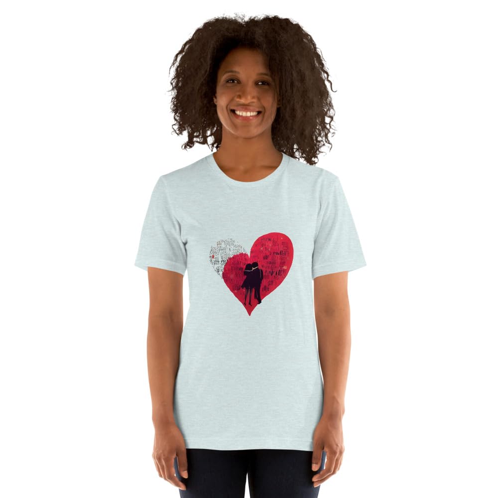 Byte the Bit Unisex Valentine Love Heart Couple Graphic Crewneck T-Shirt Novelty Short Sleeve Men Women Adult Casual