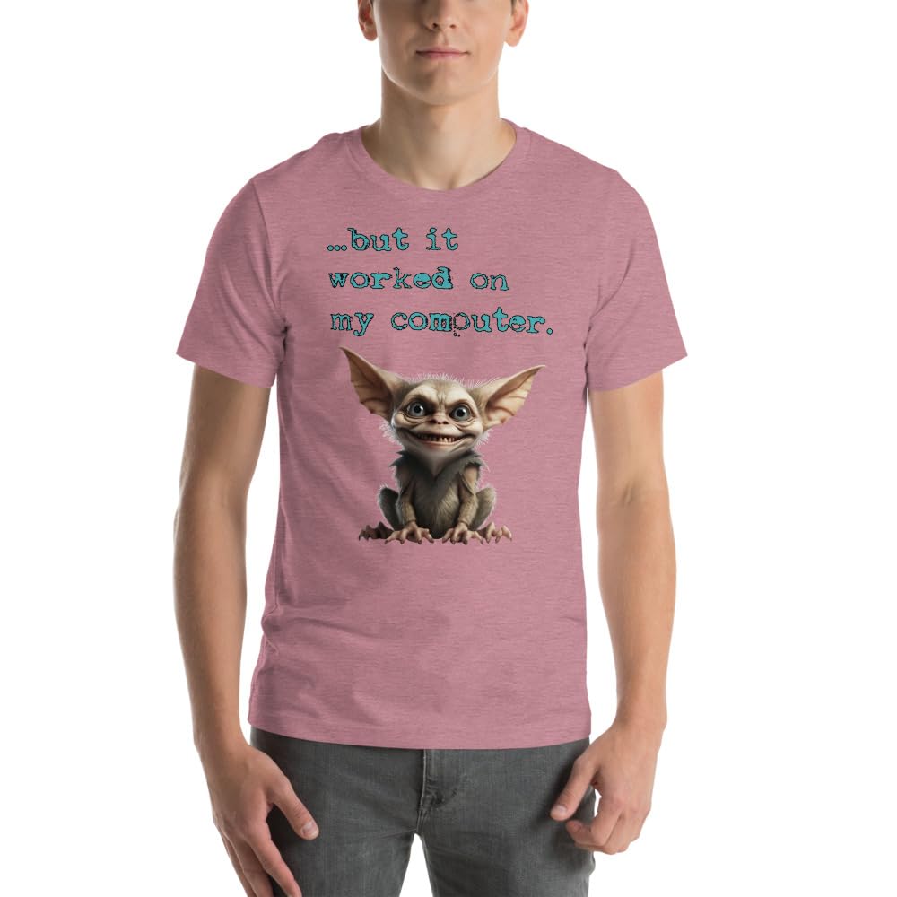 Byte the Bit Unisex Computer Gremlin But it Worked on My Computer Graphic Crewneck T-Shirt Short Sleeve Adult Casual