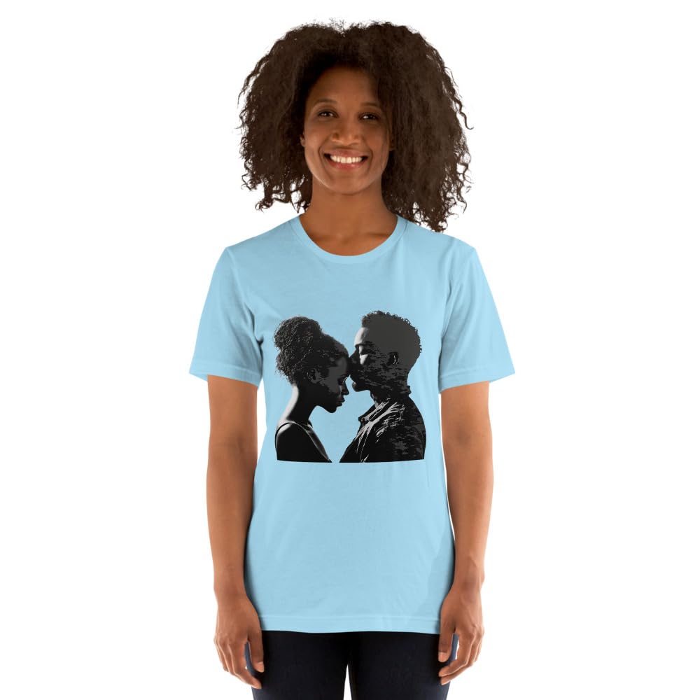 Byte the Bit Unisex Valentine Black Man Woman Kiss Love Intimate Graphic Crewneck T-Shirt Short Sleeve Men Women Adult Casual