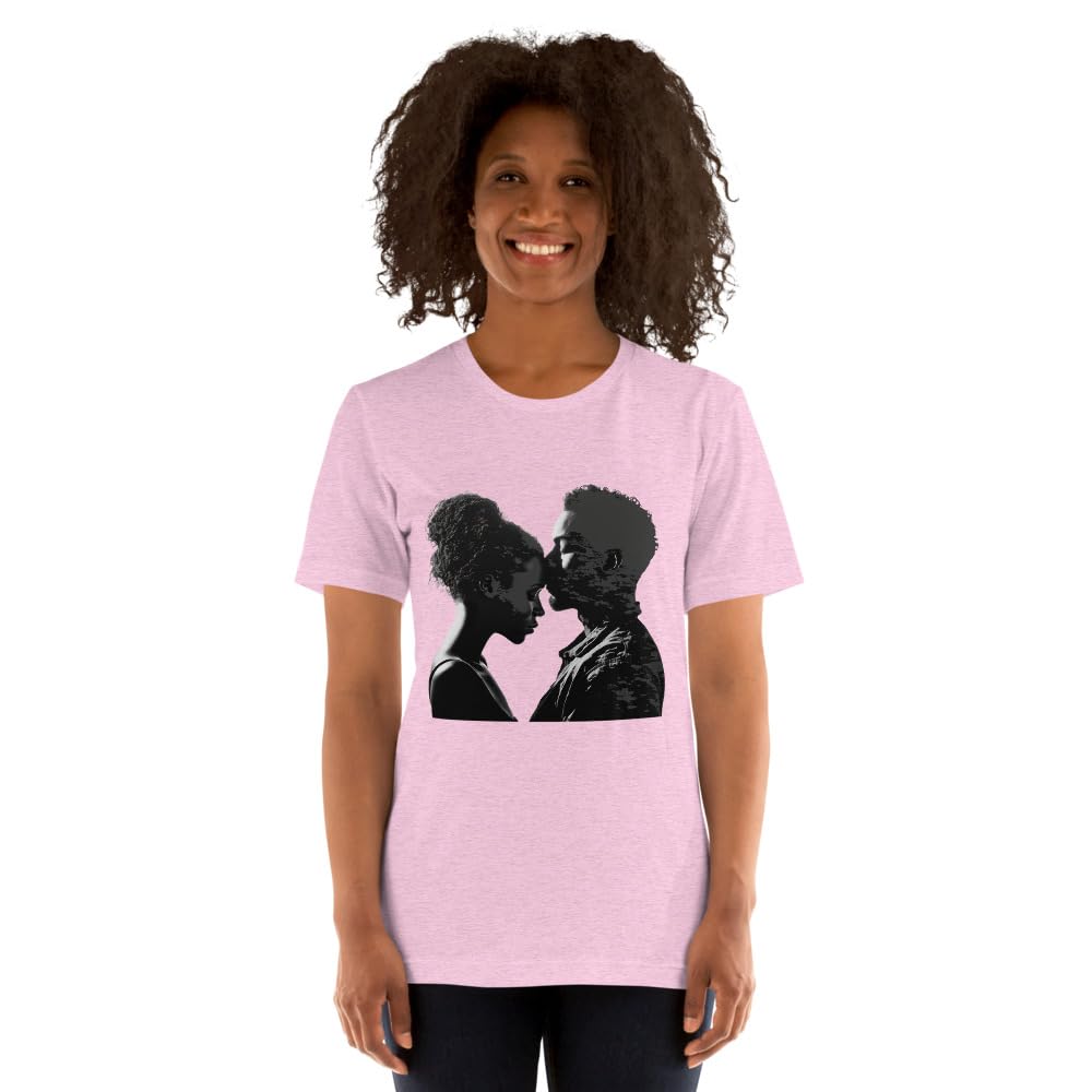 Byte the Bit Unisex Valentine Black Man Woman Kiss Love Intimate Graphic Crewneck T-Shirt Short Sleeve Men Women Adult Casual