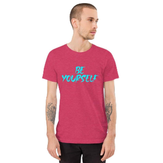 Byte the Bit Unisex Be Yourself Graphic Crewneck T-Shirt Novelty Short Sleeve Men Women Adult Casual Trendy