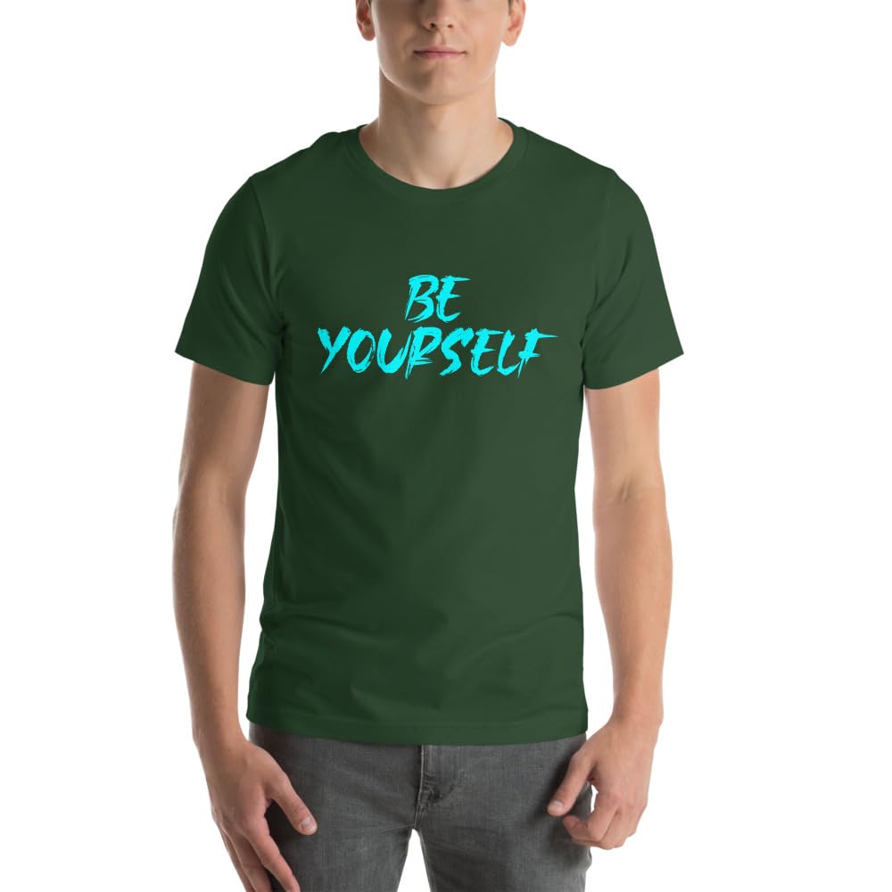 Byte the Bit Unisex Be Yourself Graphic Crewneck T-Shirt Novelty Short Sleeve Men Women Adult Casual Trendy