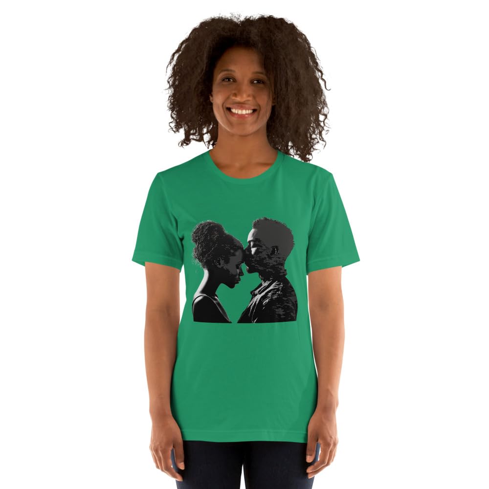 Byte the Bit Unisex Valentine Black Man Woman Kiss Love Intimate Graphic Crewneck T-Shirt Short Sleeve Men Women Adult Casual