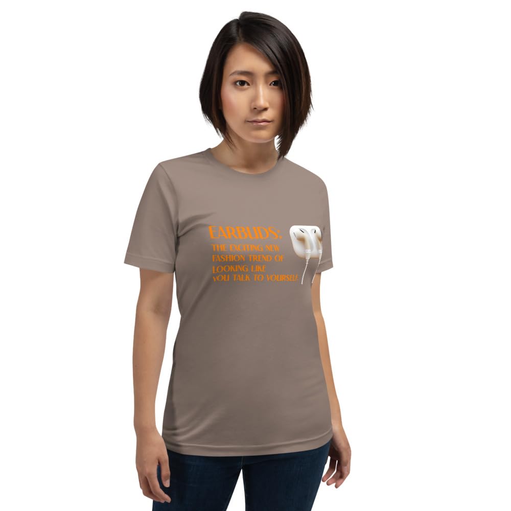 Byte the Bit Unisex Earbuds Talking to Yourself Graphic T-Shirt Crewneck Funny Short Sleeve Novelty Men Women Adult Casual