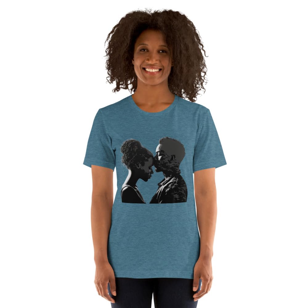 Byte the Bit Unisex Valentine Black Man Woman Kiss Love Intimate Graphic Crewneck T-Shirt Short Sleeve Men Women Adult Casual