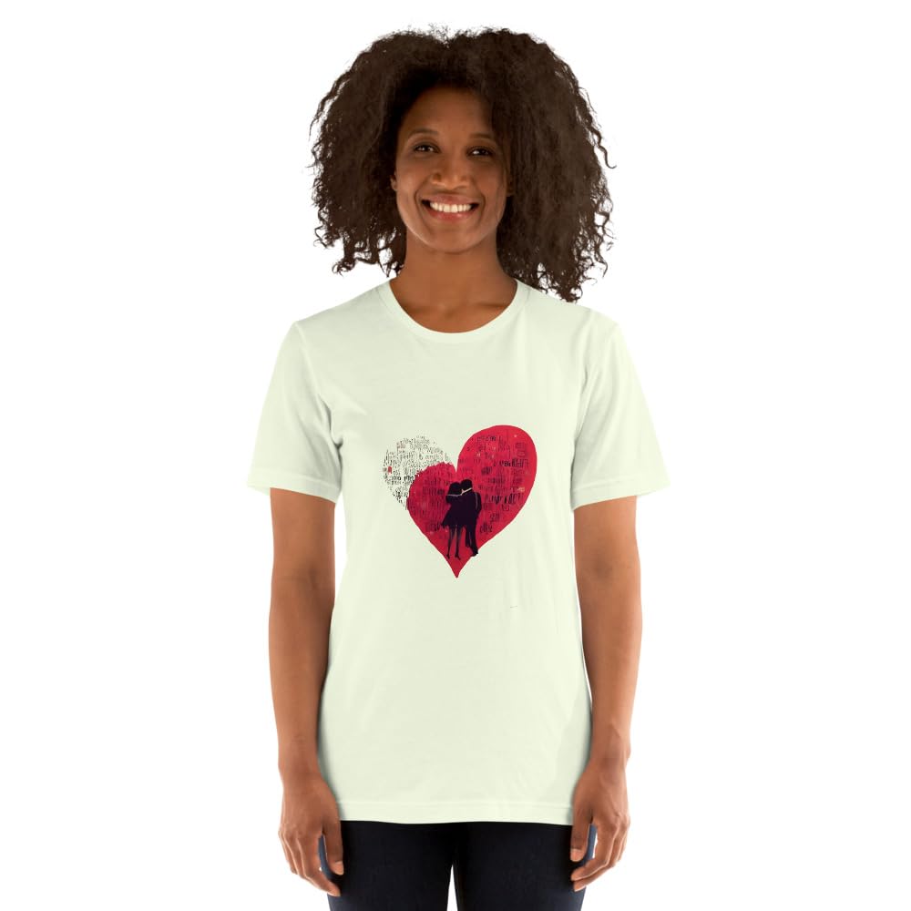 Byte the Bit Unisex Valentine Love Heart Couple Graphic Crewneck T-Shirt Novelty Short Sleeve Men Women Adult Casual