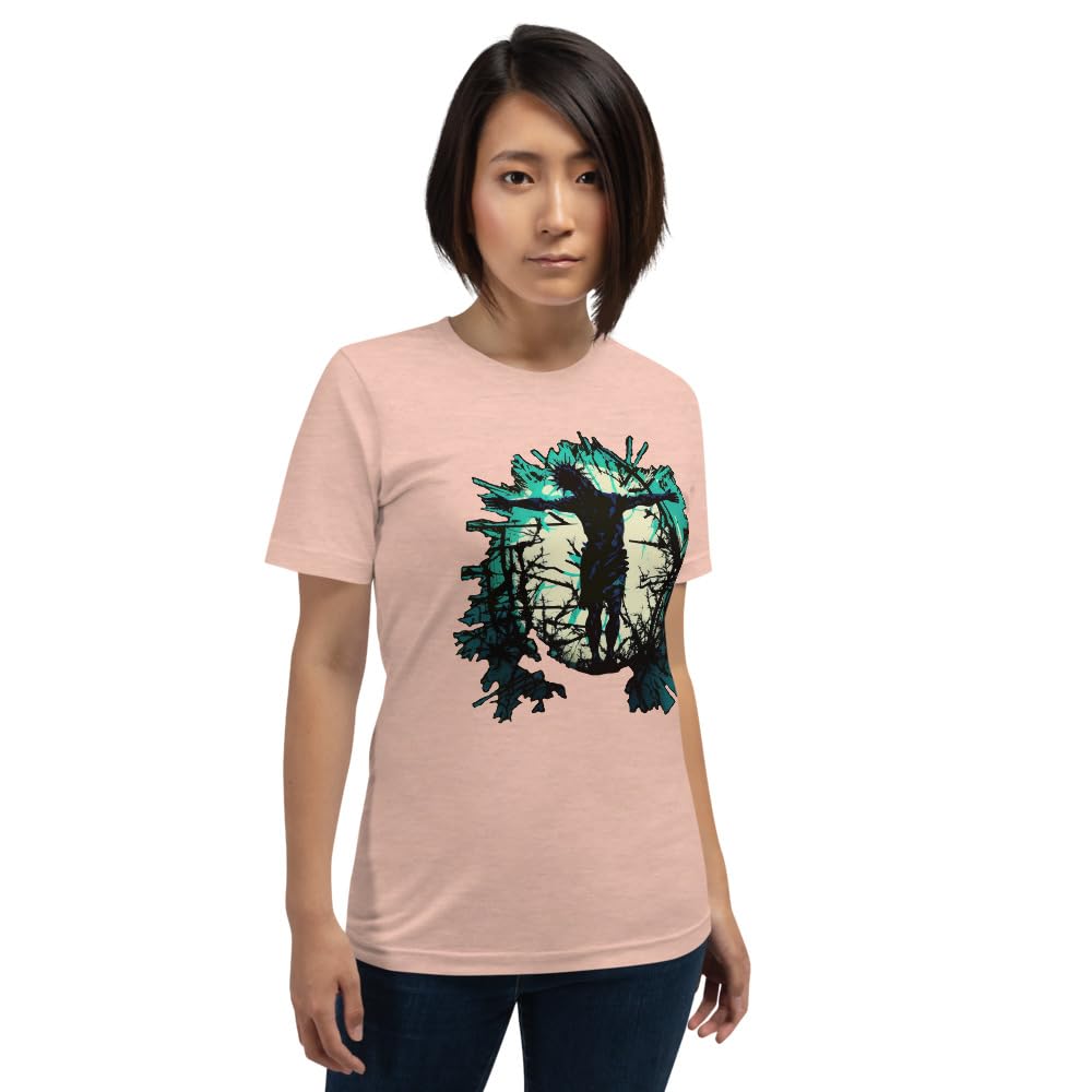 Byte the Bit Unisex Jesus Christ Standing Cross Graphic Crewneck T-Shirt Novelty Short Sleeve Adult Men Women Casual