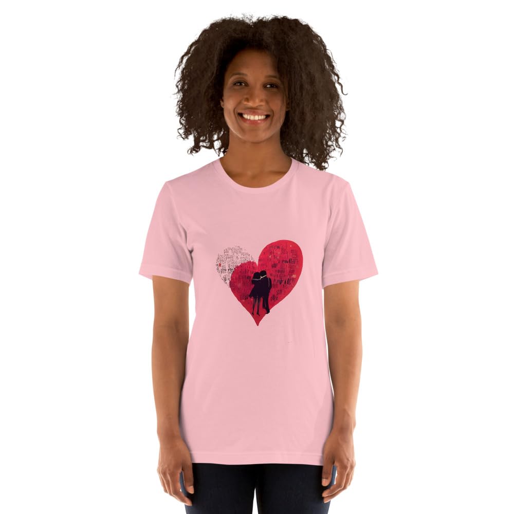 Byte the Bit Unisex Valentine Love Heart Couple Graphic Crewneck T-Shirt Novelty Short Sleeve Men Women Adult Casual