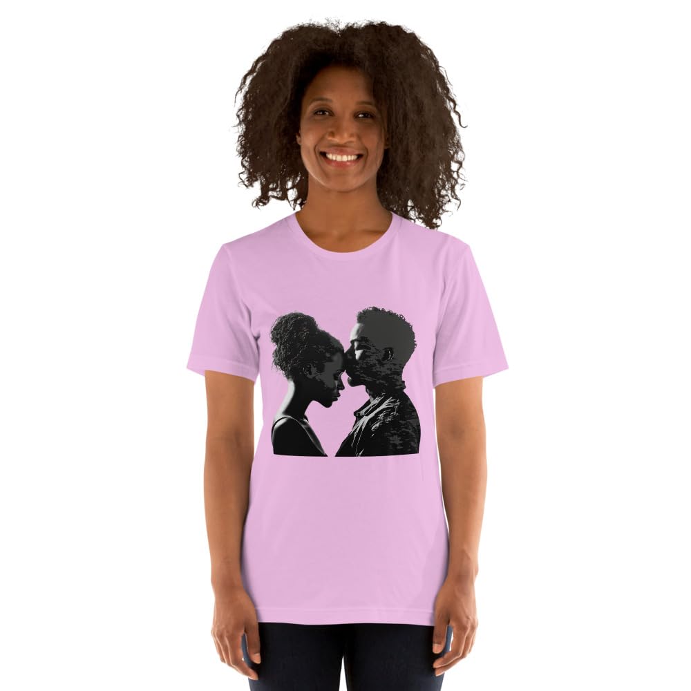 Byte the Bit Unisex Valentine Black Man Woman Kiss Love Intimate Graphic Crewneck T-Shirt Short Sleeve Men Women Adult Casual