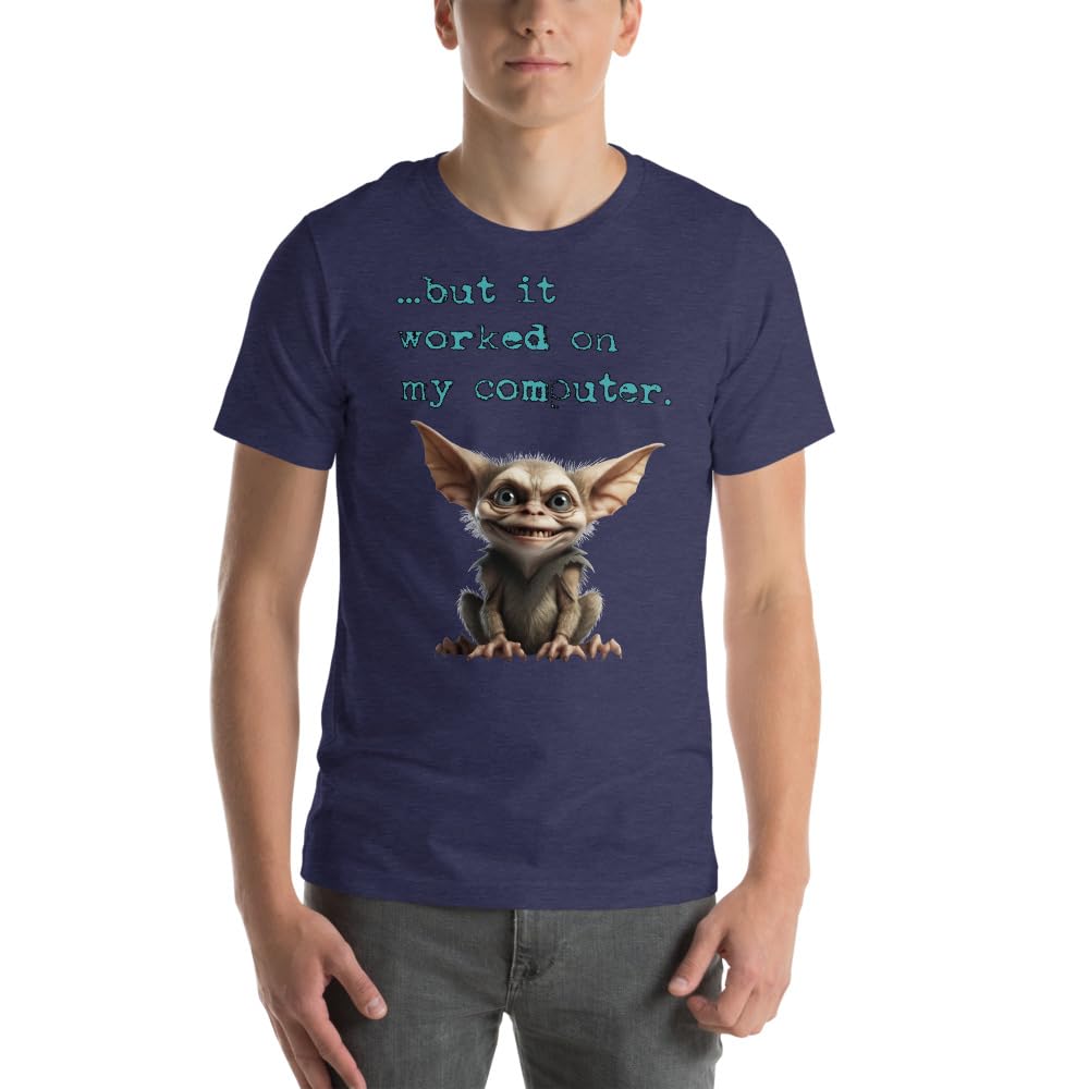 Byte the Bit Unisex Computer Gremlin But it Worked on My Computer Graphic Crewneck T-Shirt Short Sleeve Adult Casual