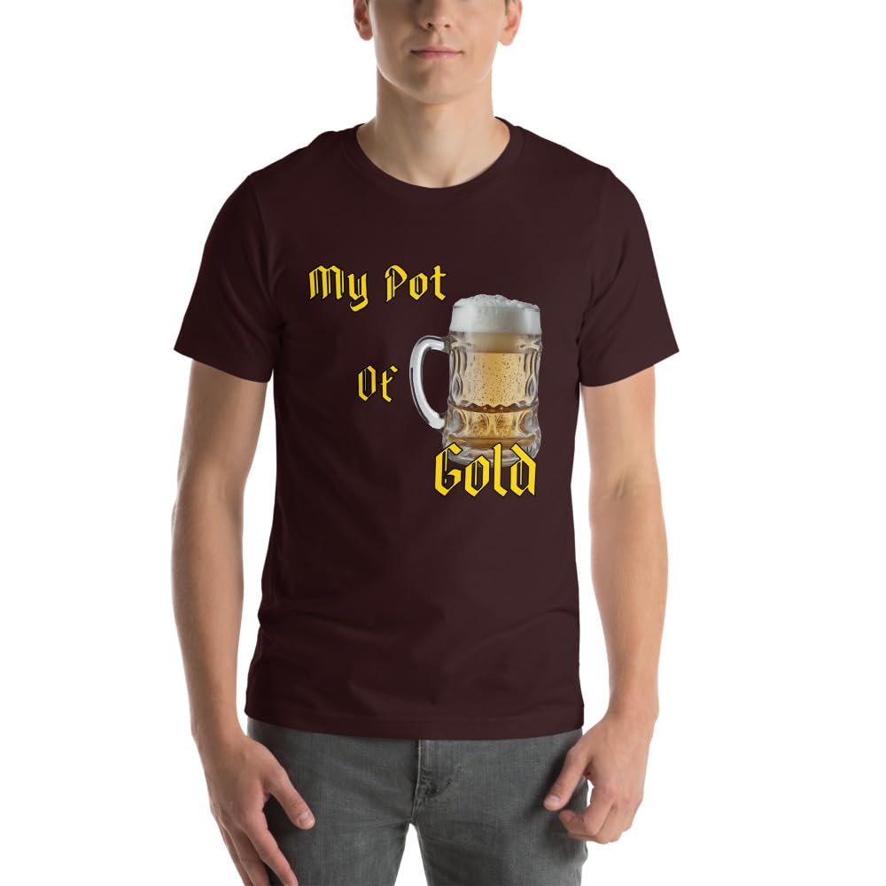Byte the Bit Unisex St Patrick Pot of Gold Beer Stein Graphic Crewneck T-Shirt Short Sleeve Men Women Adult Casual