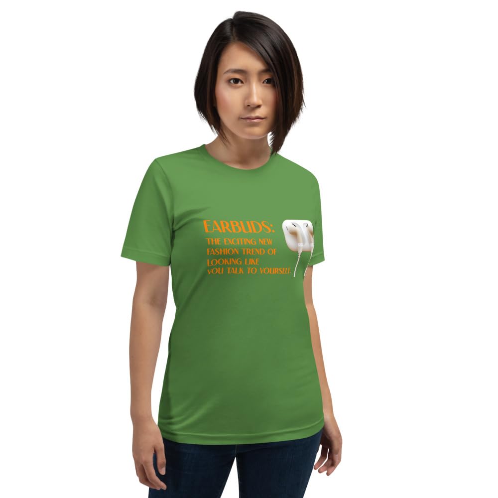 Byte the Bit Unisex Earbuds Talking to Yourself Graphic T-Shirt Crewneck Funny Short Sleeve Novelty Men Women Adult Casual
