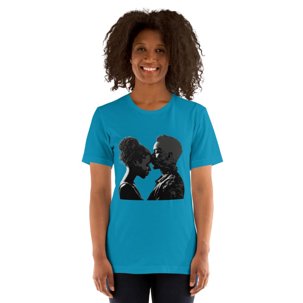 Byte the Bit Unisex Valentine Black Man Woman Kiss Love Intimate Graphic Crewneck T-Shirt Short Sleeve Men Women Adult Casual