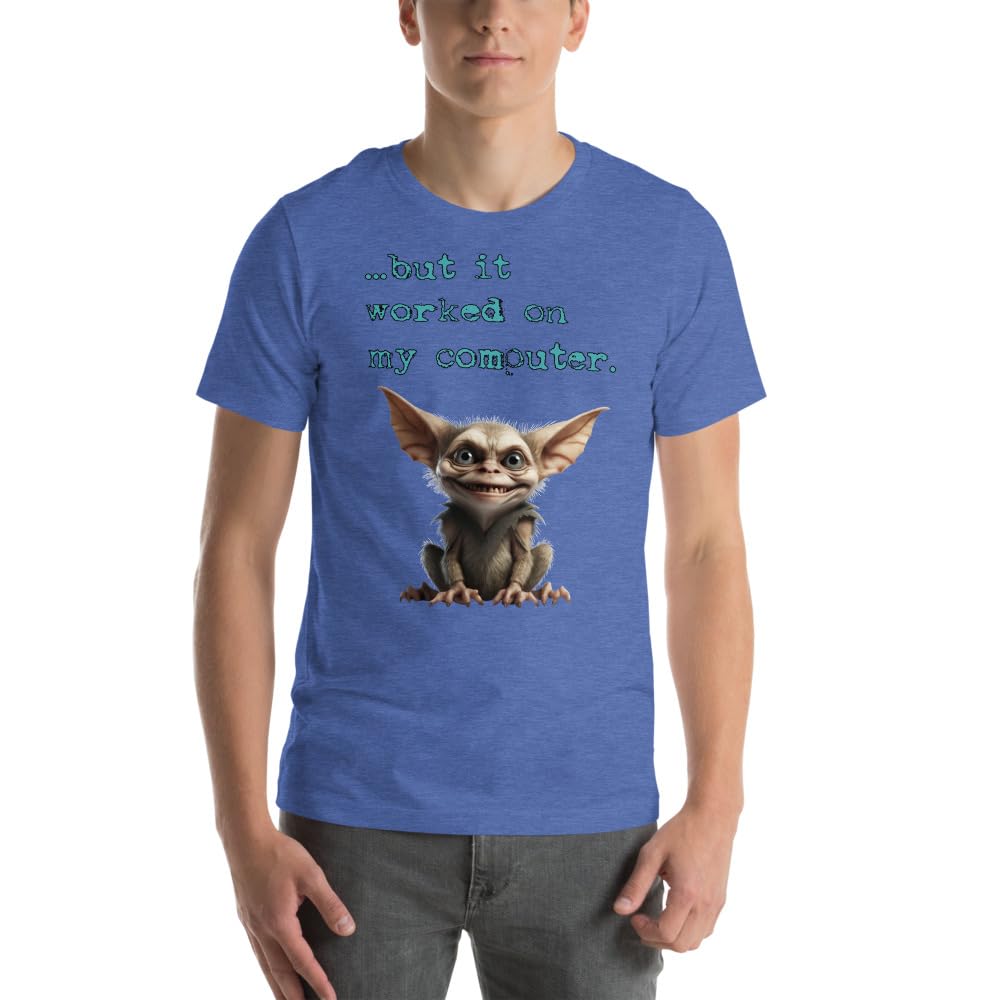 Byte the Bit Unisex Computer Gremlin But it Worked on My Computer Graphic Crewneck T-Shirt Short Sleeve Adult Casual