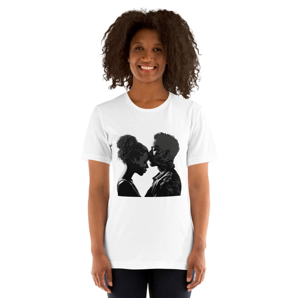 Byte the Bit Unisex Valentine Black Man Woman Kiss Love Intimate Graphic Crewneck T-Shirt Short Sleeve Men Women Adult Casual