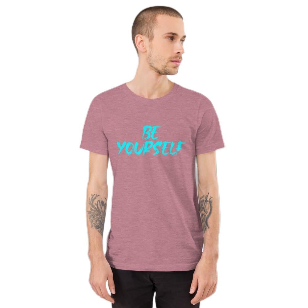 Byte the Bit Unisex Be Yourself Graphic Crewneck T-Shirt Novelty Short Sleeve Men Women Adult Casual Trendy