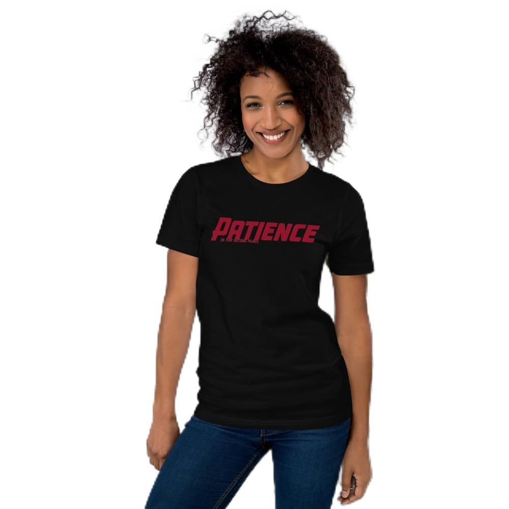 Unisex Patience No Patience Racing First Place Second Place Car Indy T-Shirt Short Sleeve Graphic Funny Adult Casual Trendy