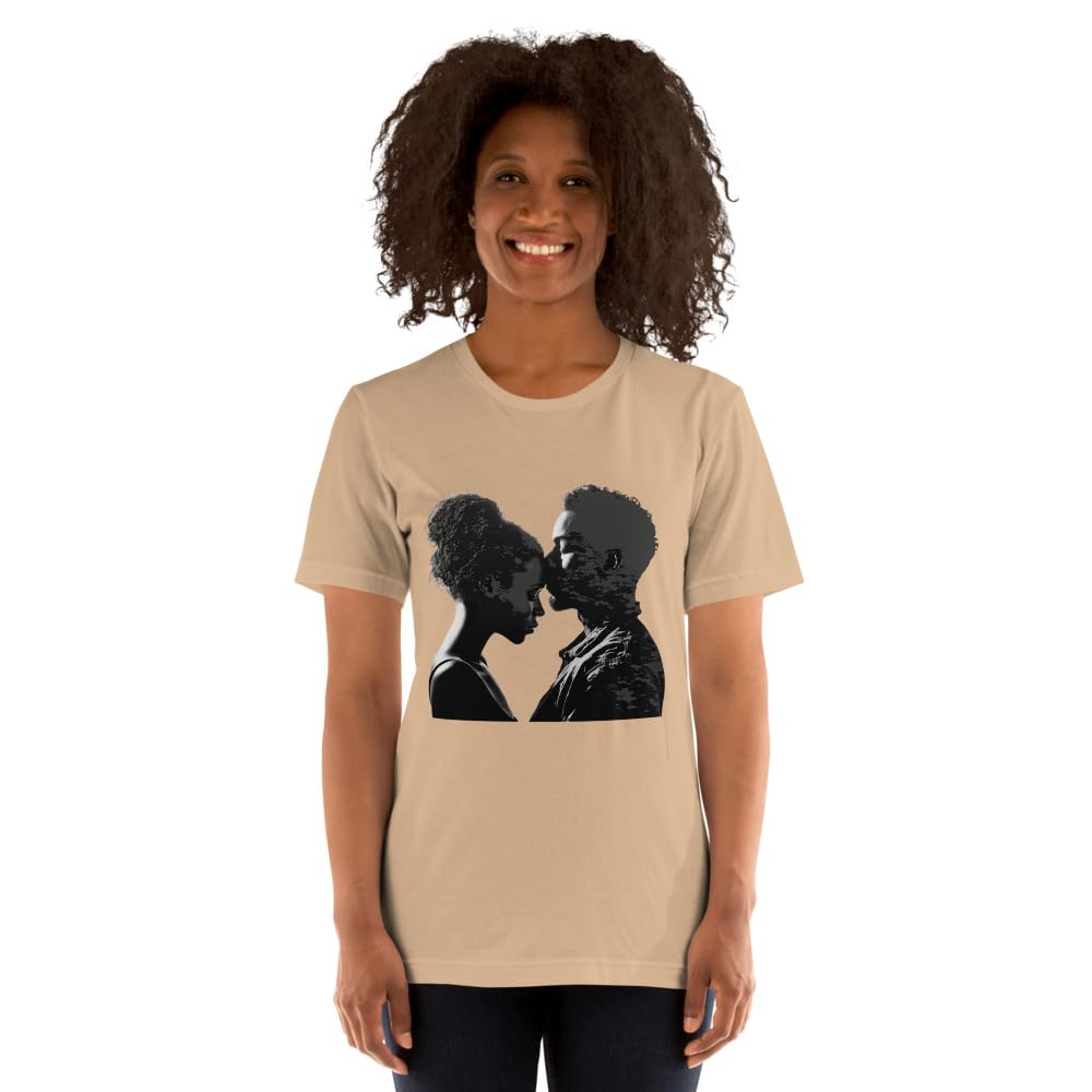 Byte the Bit Unisex Valentine Black Man Woman Kiss Love Intimate Graphic Crewneck T-Shirt Short Sleeve Men Women Adult Casual
