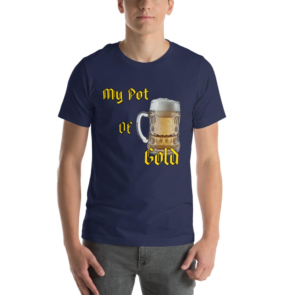 Byte the Bit Unisex St Patrick Pot of Gold Beer Stein Graphic Crewneck T-Shirt Short Sleeve Men Women Adult Casual