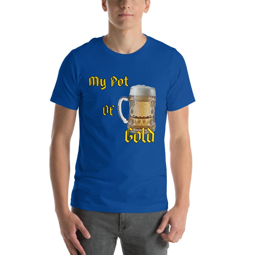 Byte the Bit Unisex St Patrick Pot of Gold Beer Stein Graphic Crewneck T-Shirt Short Sleeve Men Women Adult Casual