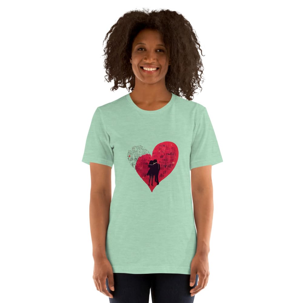 Byte the Bit Unisex Valentine Love Heart Couple Graphic Crewneck T-Shirt Novelty Short Sleeve Men Women Adult Casual