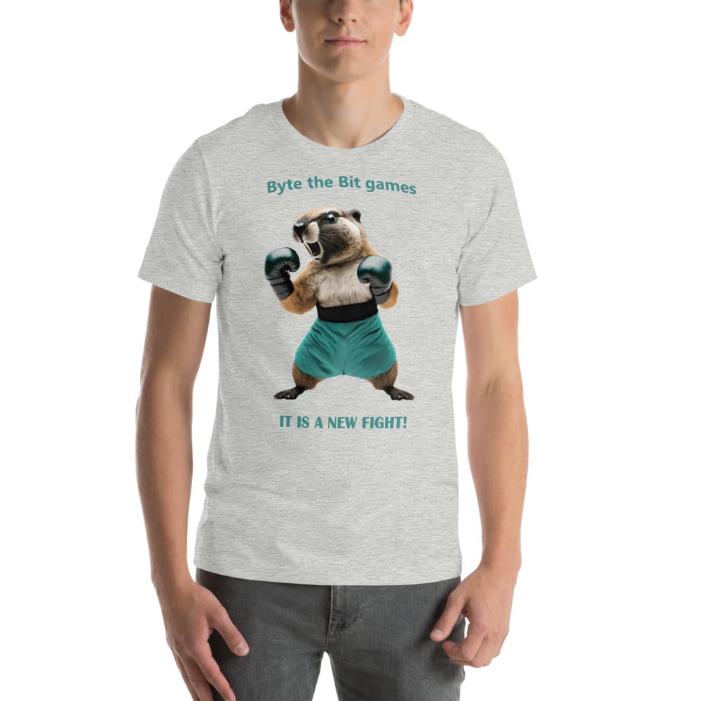 Byte the Bit Unisex Prairie Dog Boxing It is A New Fight Gloves Boxing Short Sleeve Graphic Funny Adult Casual Trendy