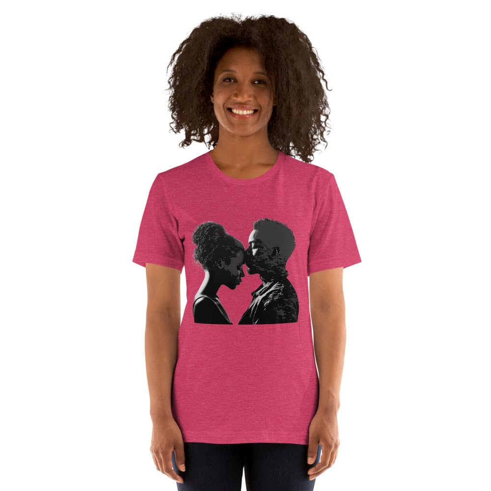 Byte the Bit Unisex Valentine Black Man Woman Kiss Love Intimate Graphic Crewneck T-Shirt Short Sleeve Men Women Adult Casual