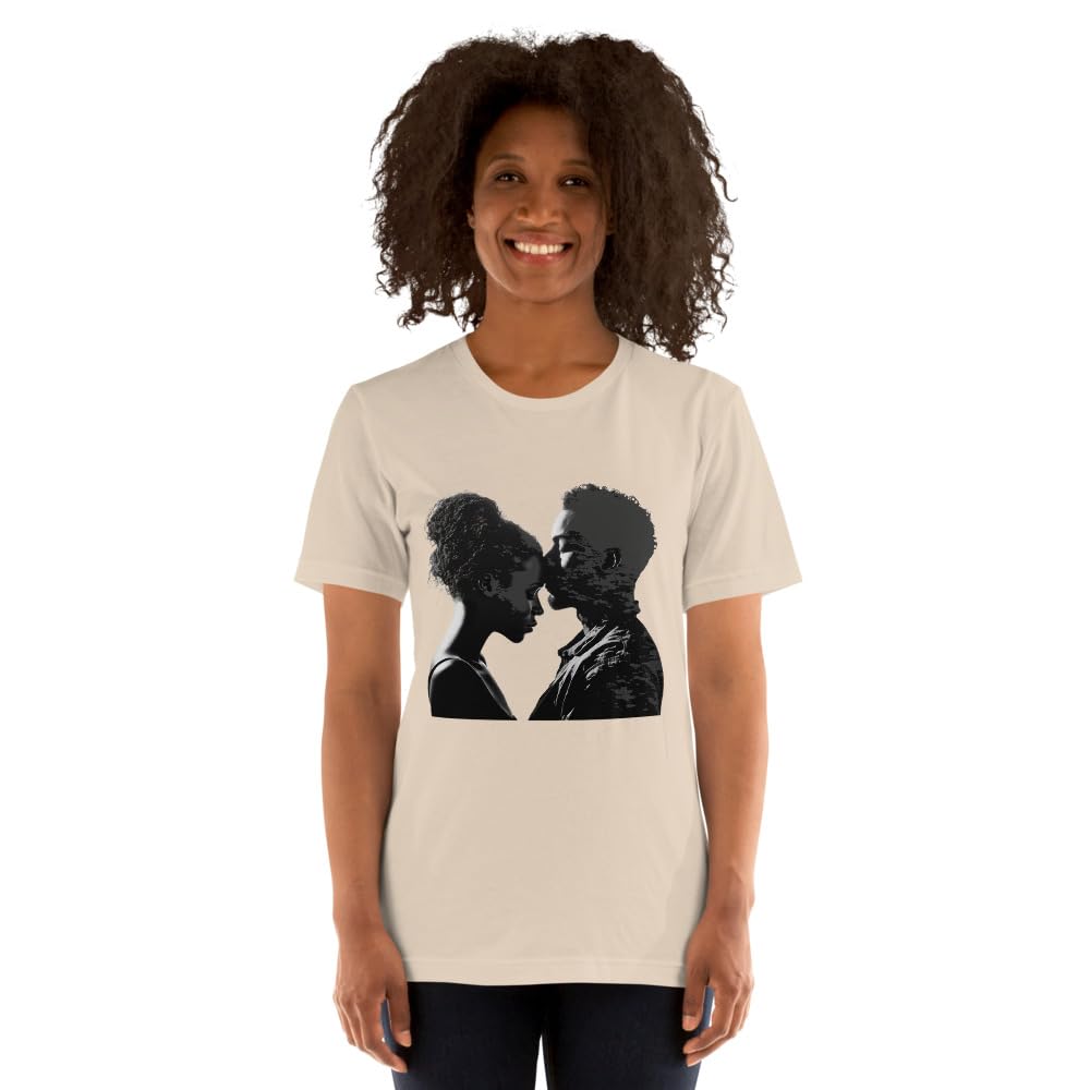 Byte the Bit Unisex Valentine Black Man Woman Kiss Love Intimate Graphic Crewneck T-Shirt Short Sleeve Men Women Adult Casual