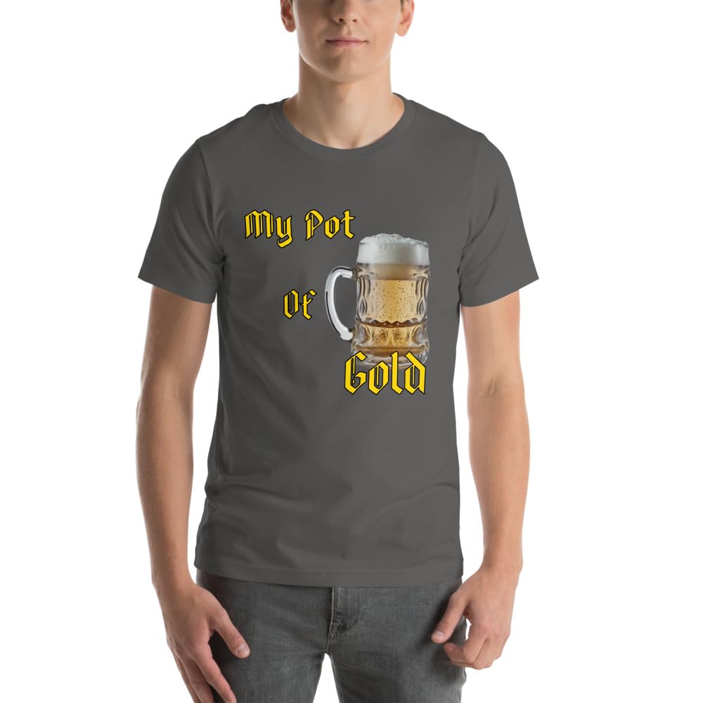 Byte the Bit Unisex St Patrick Pot of Gold Beer Stein Graphic Crewneck T-Shirt Short Sleeve Men Women Adult Casual