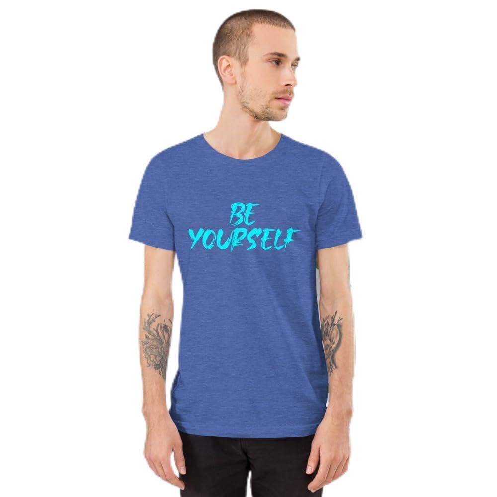 Byte the Bit Unisex Be Yourself Graphic Crewneck T-Shirt Novelty Short Sleeve Men Women Adult Casual Trendy