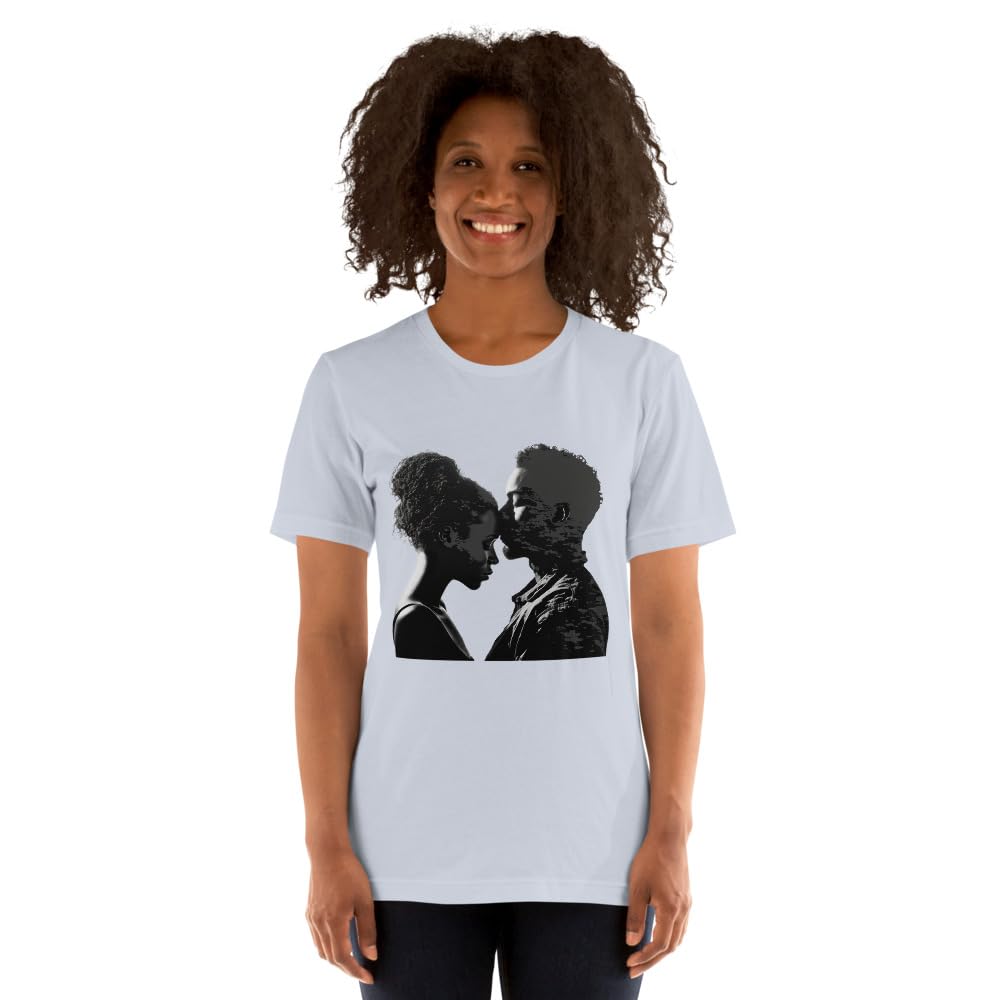 Byte the Bit Unisex Valentine Black Man Woman Kiss Love Intimate Graphic Crewneck T-Shirt Short Sleeve Men Women Adult Casual