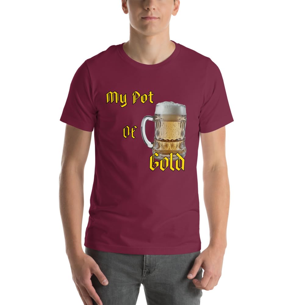 Byte the Bit Unisex St Patrick Pot of Gold Beer Stein Graphic Crewneck T-Shirt Short Sleeve Men Women Adult Casual